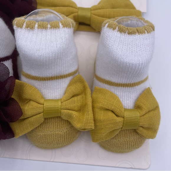 Wonder Nation set 2 headwraps & 2 booties baby girls Size 0-12 months - Picture 5 of 6